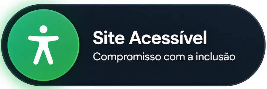 Selo Site Acessível — Compromisso com a inclusão (WCAG 2.2 AA, LBI e VLibras).